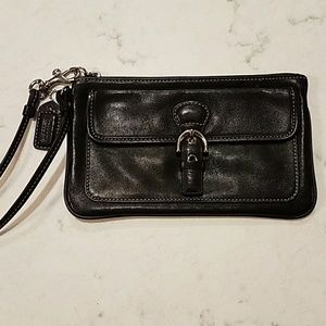 Coach Wristlet Black Leather